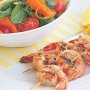 Marinated barbecue prawns with summer salad