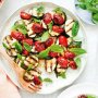 Marinated barbecued zucchini and tomatoes