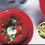Mexican beef & tomato soup with avocado & corn salsa