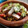 Mexican corn & bean salad with grilled pork