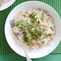 Microwave cream of mushroom and bacon risotto