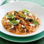 Microwave tomato, ricotta and spinach risotto