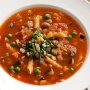 Minestrone with chunky basil pesto