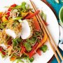 Miso-crusted chicken with soba noodle salad