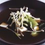 Miso broth with silken tofu and Asian greens