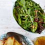 Mixed leaf salad with hazelnut dressing