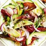 Mixed leaves with radish, avocado and salad seeds