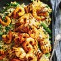 Moroccan seafood platter with citrus and mint pearl couscous
