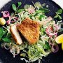 Oat-crumbed pork with tangy dill slaw