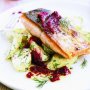Ocean trout with dill potatoes and beetroot pesto