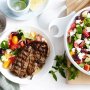 Oregano and lemon lamb chops with Greek salad