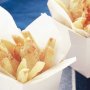 Oven-baked fish fingers and chips