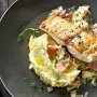 Pan-fried kingfish with cabbage and bacon