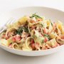 Pappardelle with salmon, yoghurt, tomato and dill