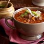 Paprika-meatball and borlotti bean soup