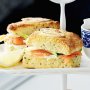 Parmesan and chive scones with smoked salmon