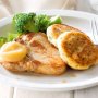 Parsnip and potato patties with grilled pork chops