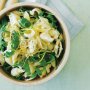 Pasta salad with goats cheese and rocket