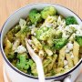 Penne with broccoli, fetta and rocket almond pesto
