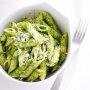 Penne with spinach & almond pesto