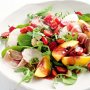 Poached chicken salad with tomato and raspberry dressing