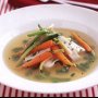 Poached chicken with baby vegetables