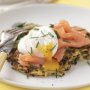 Poached eggs on zucchini fritters
