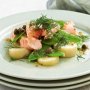 Poached ocean trout and snow pea salad