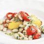 Polenta with white bean salad