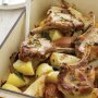 Pork chops with herbed potato and pear