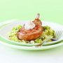 Pork chops with sauteed cabbage and mustard sauce