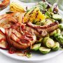 Pork cutlets with apple and plum sauce