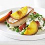 Pork with peach and minted couscous salad