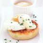 Potato cakes with fried egg and hollandaise