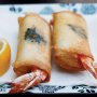 Prawn spring rolls with plum and shiso