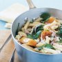 Pumpkin, spinach and ricotta penne