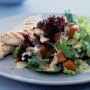 Pumpkin & pine nut salad with blue-cheese dressing