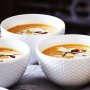 Pumpkin soup with caramelised onion