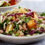 Quinoa, cabbage and haloumi salad