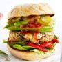 Quinoa burgers with pickled vegetables