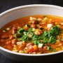 Quinoa minestrone with kale pesto