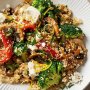 Quinoa & vegie pilaf with marinated feta