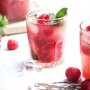 Raspberry, prosecco & mint cocktail