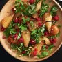 Raspberry & pear salad with hazelnuts