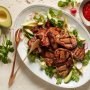 Red chermoula lamb with avocado salad