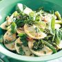 Ricotta and spinach agnolotti with broccolini