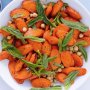 Roast carrot, chickpea & mint salad