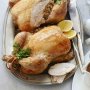 Roast chicken with chilli rice stuffing