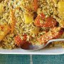 Roast vegetables with pine nut crumble