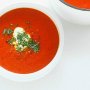 Roasted capsicum, tomato & coriander soup